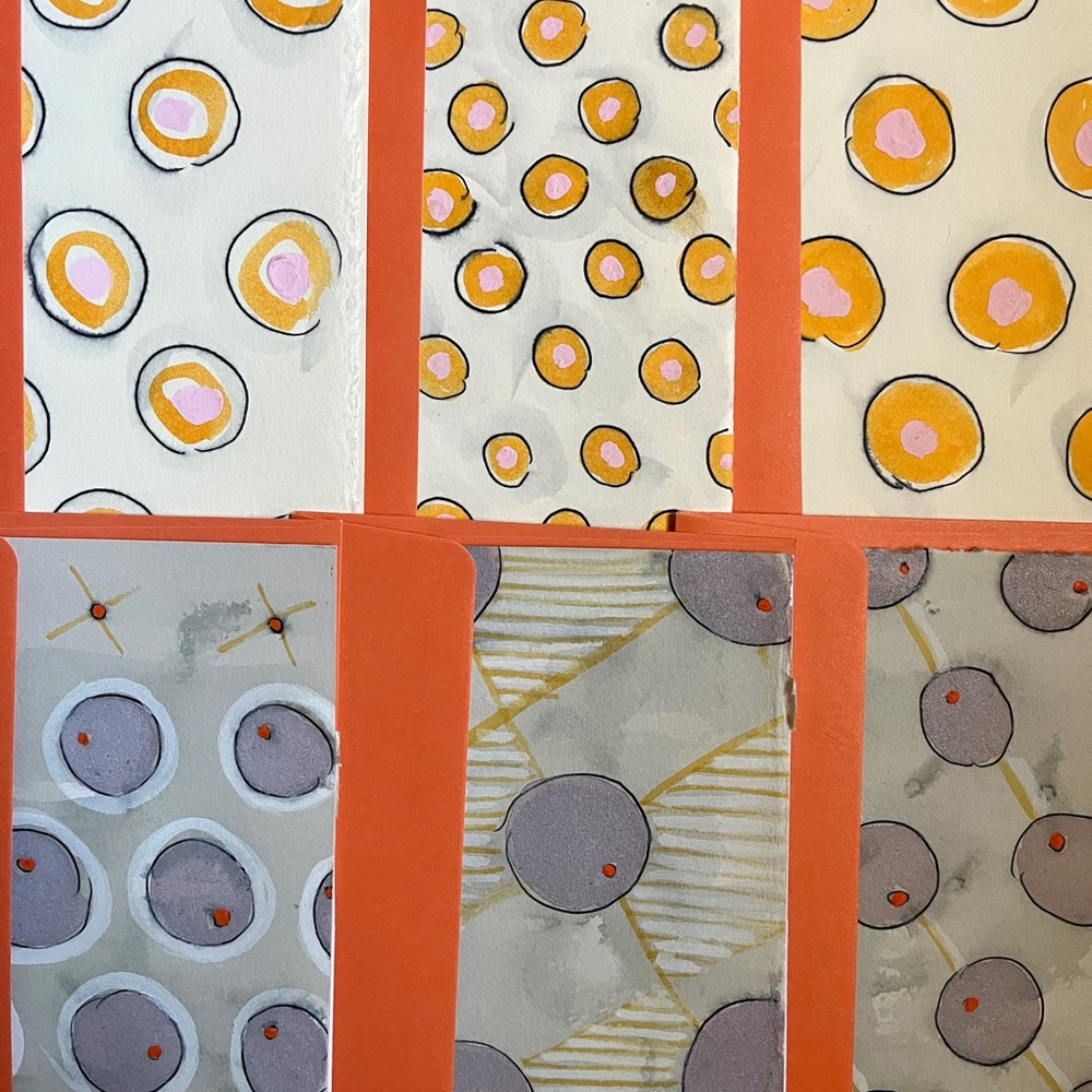 Colorful Patterned Cards-Artist Designed & Painted. Very Special Luxury Cards